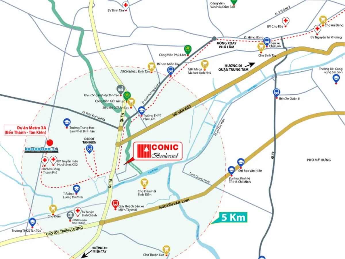 Conic Boulevard và xu hướng dịch chuyển dân cư về các đô thị vệ tinh phía Tây 2