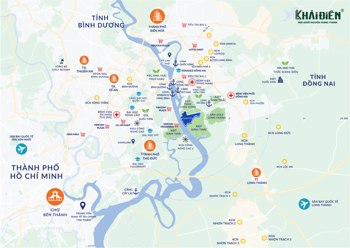 Vị trí đắc địa là một trong những lý do Izumi City hút hồn nhà đầu tư chuyên nghiệp