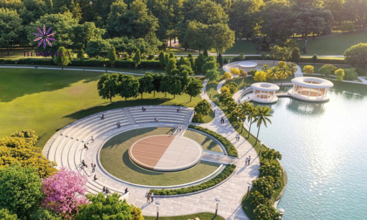 Không gian tiện ích ven hồ tại Thanh Phú Centre Point Bến Lức